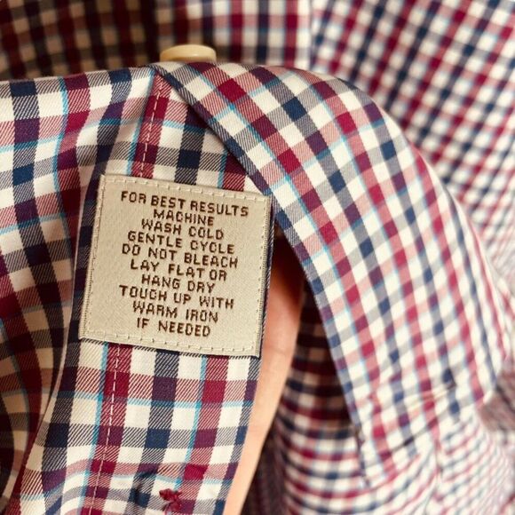 Peter Millar | Men’s Gingham Check Button Down Dress Shirt Size M | EUC - Picture 13 of 13